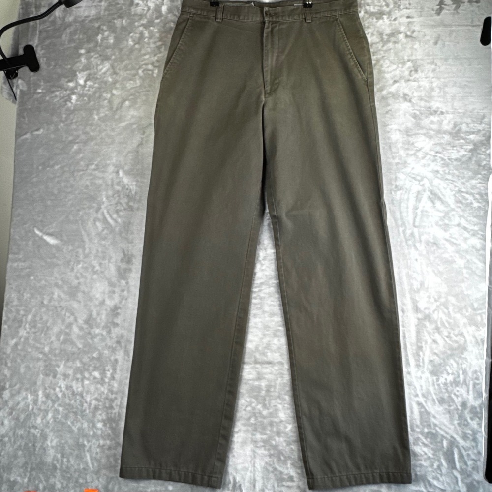 Evergreen‎ Chino Pants Mens 34x34 Olive Green Straight Leg Cotton Twill (1563)